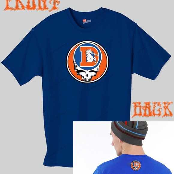 Denver Broncos Grateful Dead parody Stealie Shakedown T-Shirt - Picture 1 of 1